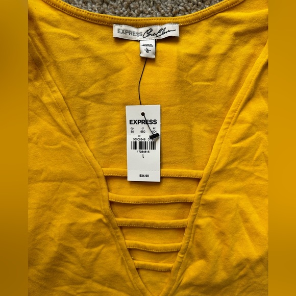 Express One Eleven Strappy V-Neck Thong Bodysuit Size Large - Picture 4 of 6